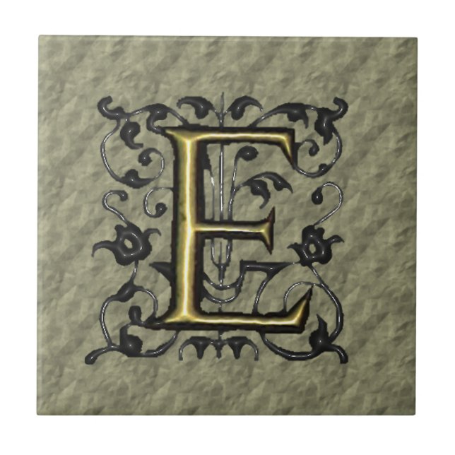 Carreau E - Monogramme Vintage incorporé (Devant)