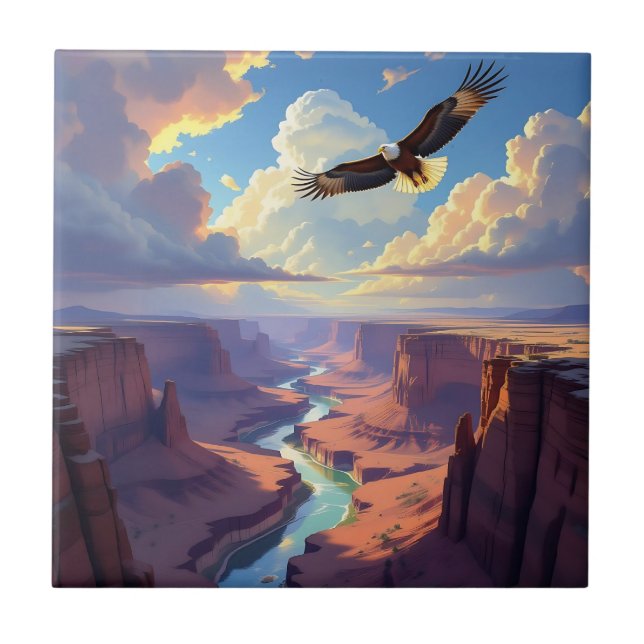 Carreau Eagle Flying over a Canyon (Devant)