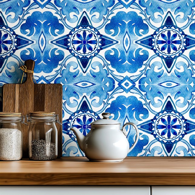 Carreau Eau bleue azurée méditerranéenne à grande échelle (Créateur téléchargé)