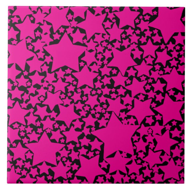 Carreau Ebb et flux 2 en Magenta et noir (Devant)