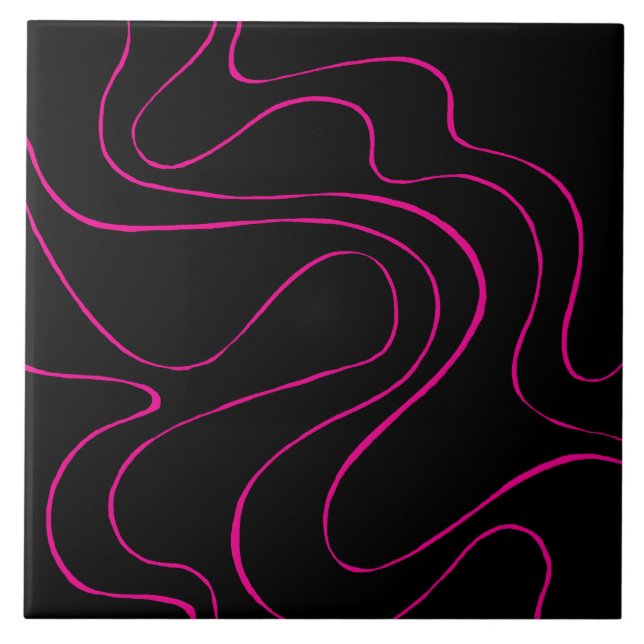 Carreau Ebb et flux 2 - Magenta et noir (Devant)