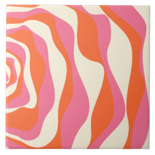 Carreau Ebb et flux 4 - rose, orange et crème