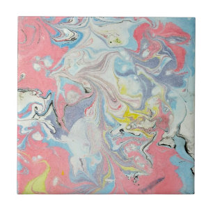 Carreau Ebru Art Pastel Abstrait