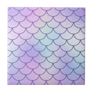 Carreau Écales de sirène pastel iridescent holographique b