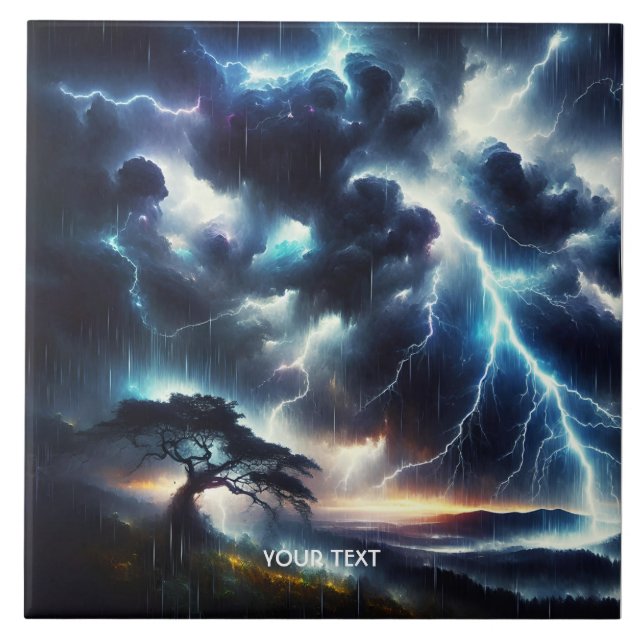 Carreau Éclairage de pluie d'arbre mou Imaginaire (Devant)
