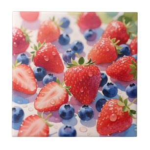 Carreau Éclat de fraise myrtille fraîche