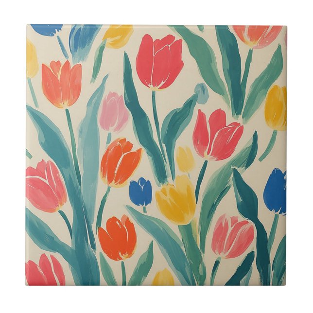 Carreau Éclat printanier des tulipes (Devant)