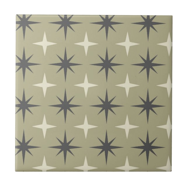 Carreau Éclats de starburst de milieu de siècle en beige e (Devant)