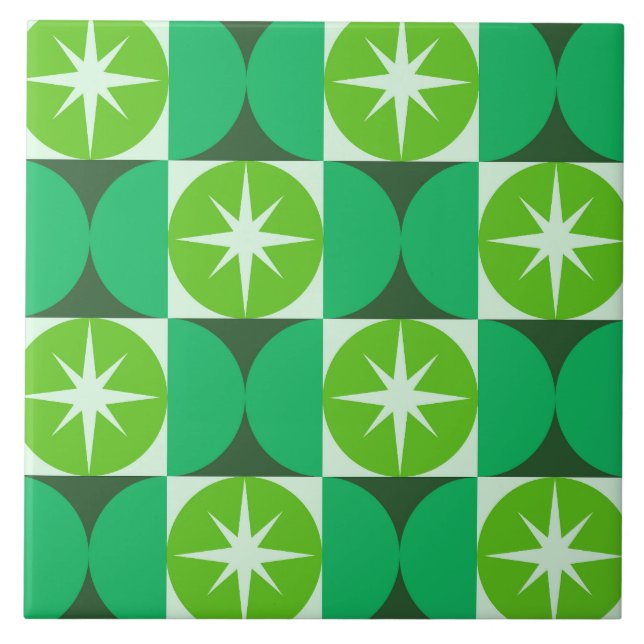 Carreau Éclats de starburst de milieu de siècle sur des ce (Devant)