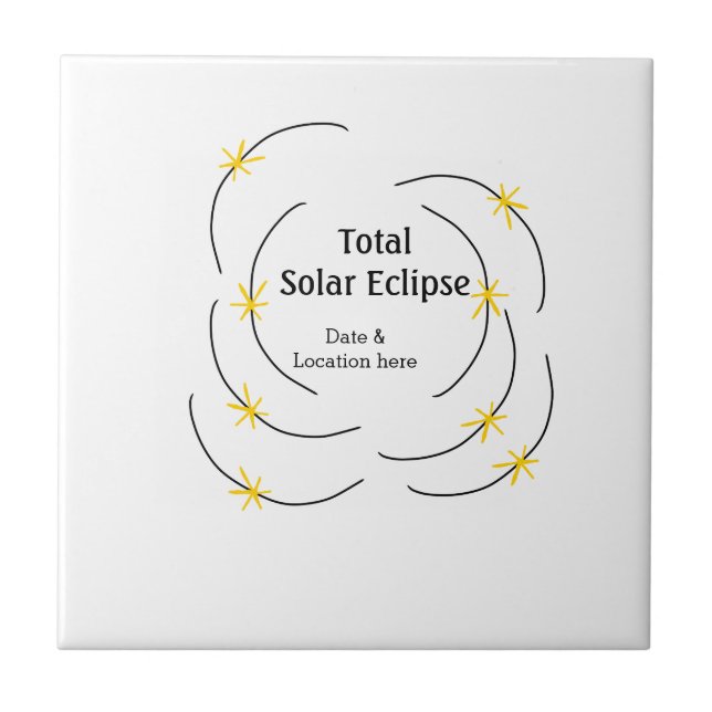 Carreau Éclipse solaire totale ajouter date lieu moitié so (Devant)
