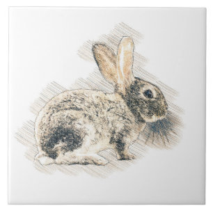 Carreau Écran au crayon de lapin vintage