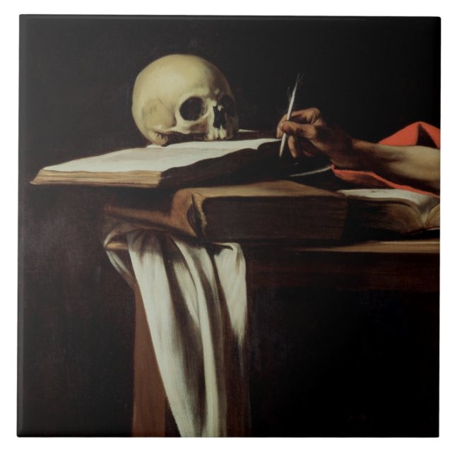 Carreau Écriture de St Jerome, c.1604 (détail de 64911) (Devant)