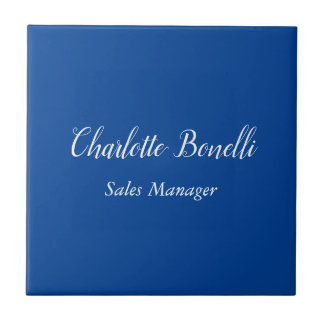 Carreau Écriture professionnelle minimaliste Nom bleu