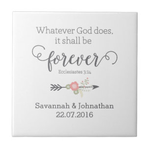 Carreau Écriture rustique Christian Art Mariage Cadeau