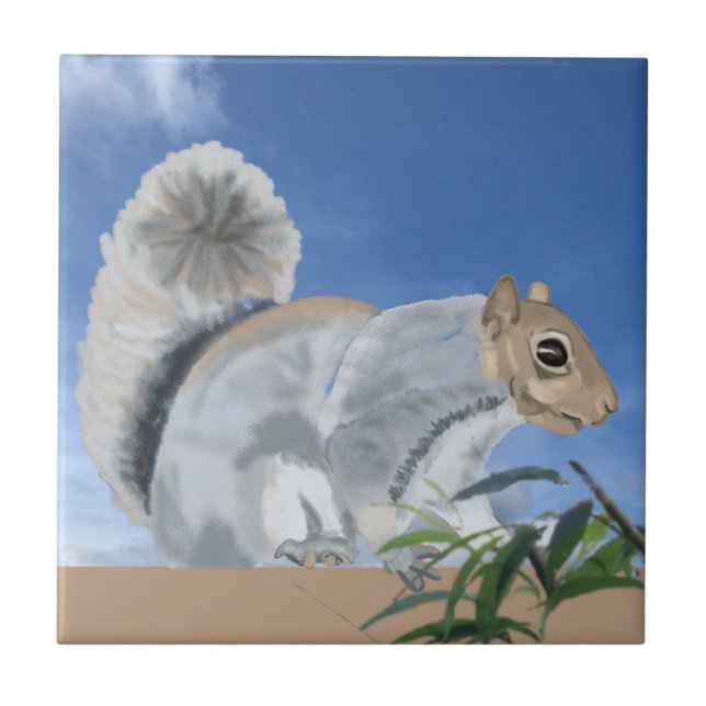 Carreau Écureuil dans la campagne Carrelage en céramique (Devant)
