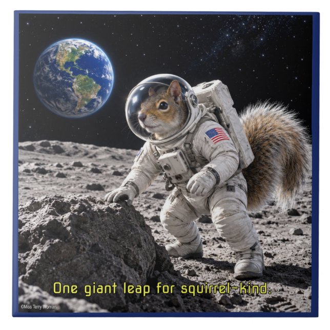 Carreau Écureuil dans l'espace (Devant)