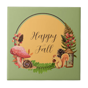 Carreau Écureuil et nature avec texte personnalisable