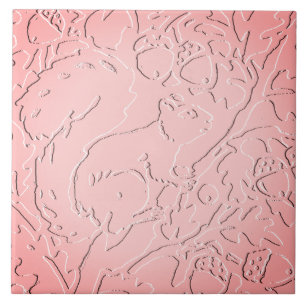 Carreau Écureuil ombré rose Bois Emprunte Chêne Noisette