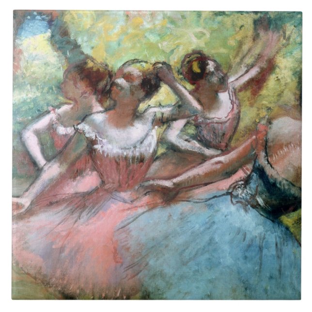 Carreau Edgar Degas | quatre ballerines sur l'étape (Devant)