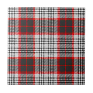 Carreau Edimbourg City Tartan Plaid Grey Black Red