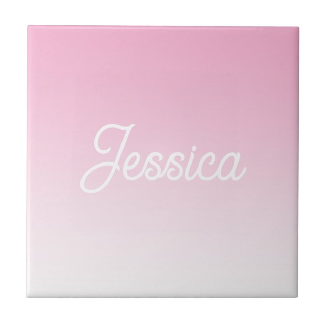Carreau (Editable) Light Pink Color Ombre & Your Text (Devant)
