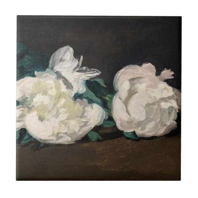 Carreau Edouard Manet - Branche de pivoines blanches, séca (Devant)
