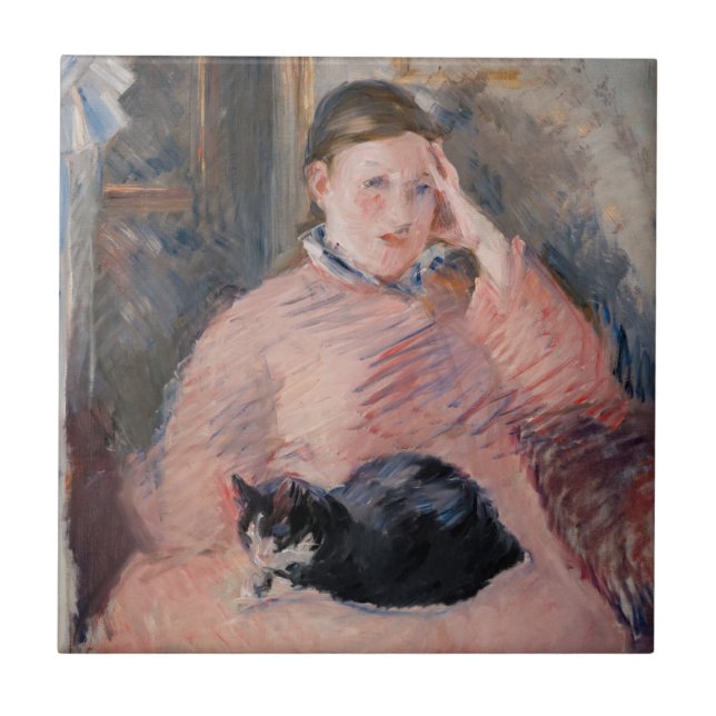 Carreau Edouard Manet - Femme avec chat (Devant)