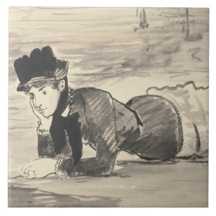 Carreau Edouard Manet - femme se trouvant sur la plage