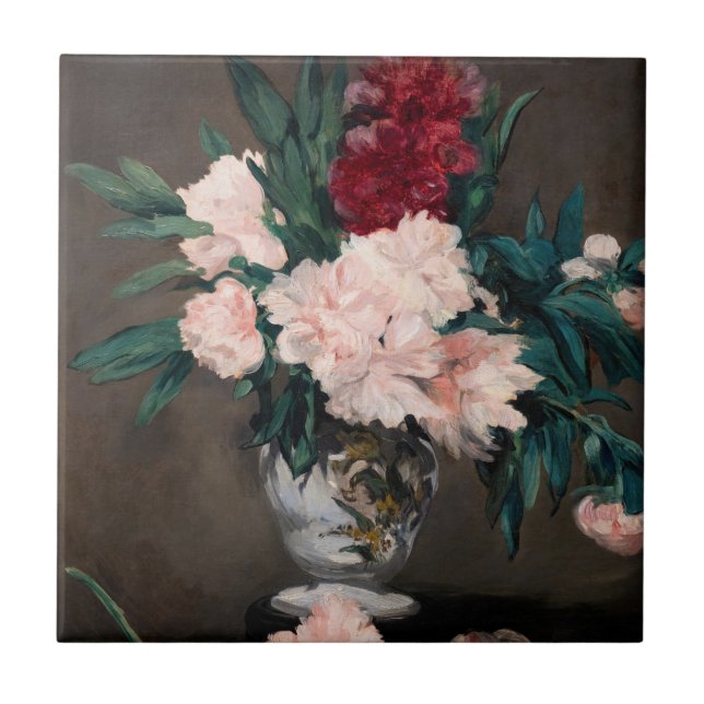 Carreau Edouard Manet - Vase de pivoines sur petit piédest (Devant)