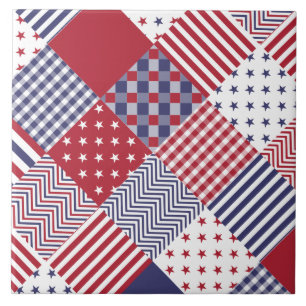 Carreau Édredon blanc des Etats-Unis et bleu rouge