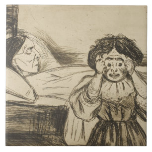 Carreau Edvard Munch - La mère morte et son enfant