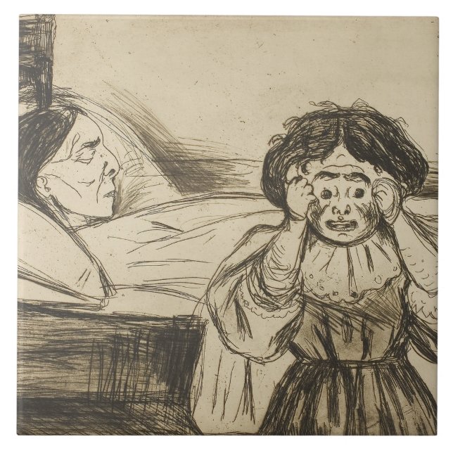 Carreau Edvard Munch - La mère morte et son enfant (Devant)