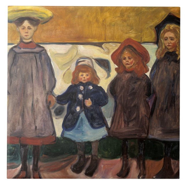 Carreau Edvard Munch - Quatre filles à Asgardstrand (Devant)