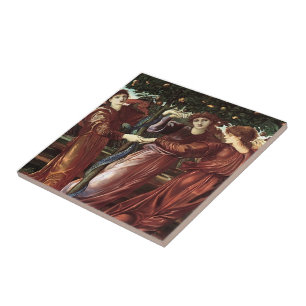 Carreau Edward Burne-Jones : Le jardin du Heserides