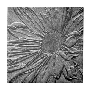 Carreau Effet de look texturé Fleur d'argent Art floral Da
