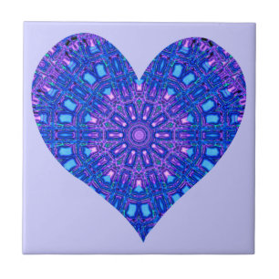 Carreau Effet de verre Mosaïque violet/bleu (coeur)