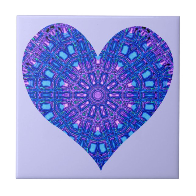 Carreau Effet de verre Mosaïque violet/bleu (coeur) (Devant)