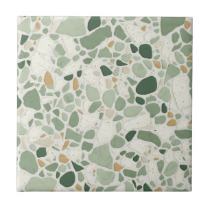 Carreau Effet Sage Green Terrazzo