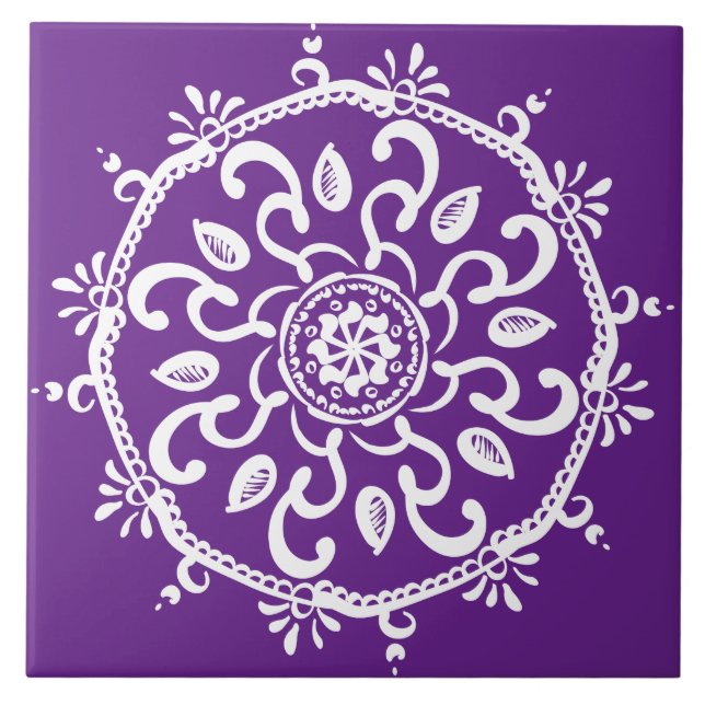 Carreau Eggplant Mandala (Devant)