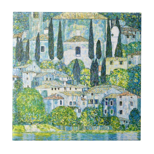 Carreau Eglise Art Nouveau à Cassone par Gustav Klimt (Devant)