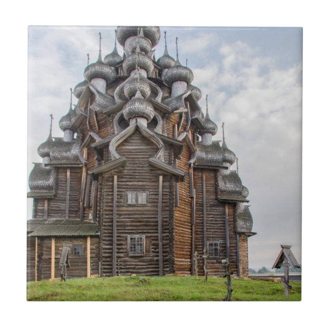 Carreau Église en bois ornée, Russie (Devant)
