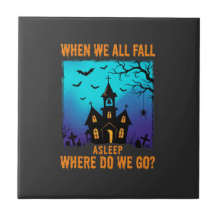 Carreau Église ensorcelée d'Halloween Où allons-nous