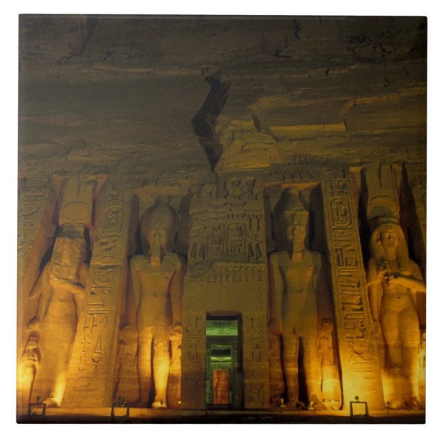 Carreau Égypte, Abu Simbel, Façade illuminée du petit (Devant)