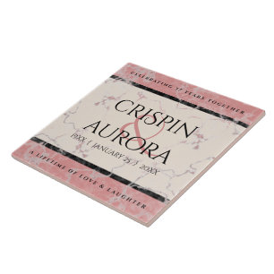 Carreau Élégant 37e anniversaire du Mariage Alabaster