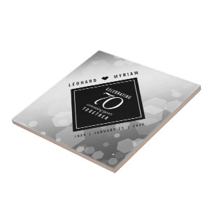 Carreau Élégant 70e anniversaire de Mariage Platinum