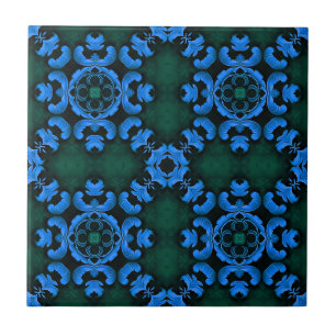 Carreau élégant à motif arabesque bleu