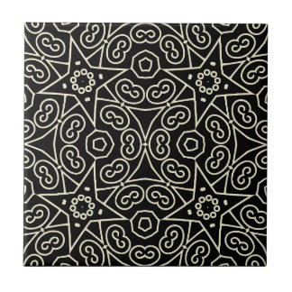Carreau Elegant Black & White Abstract Geometric Pattern 