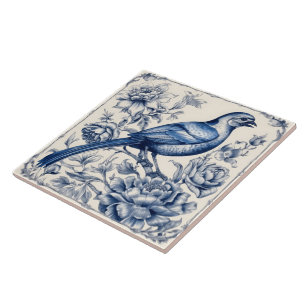 Carreau Elégant Bleu Oiseau Azulejo Design Carrelage