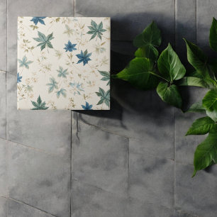 Carreau Élégant Boho Vintage Feuille érable modèle floral