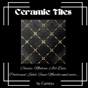 Carreau Élégant Carré noir et or